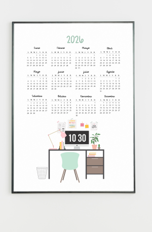 Pack x 3 calendarios imprimibles A4,  2026