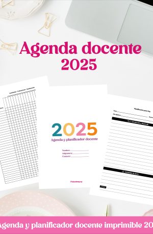 Agenda y planificador docente imprimible 2025