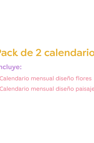 Pack de 2 calendarios mensuales