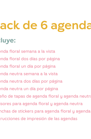 Pack de 6 agendas
