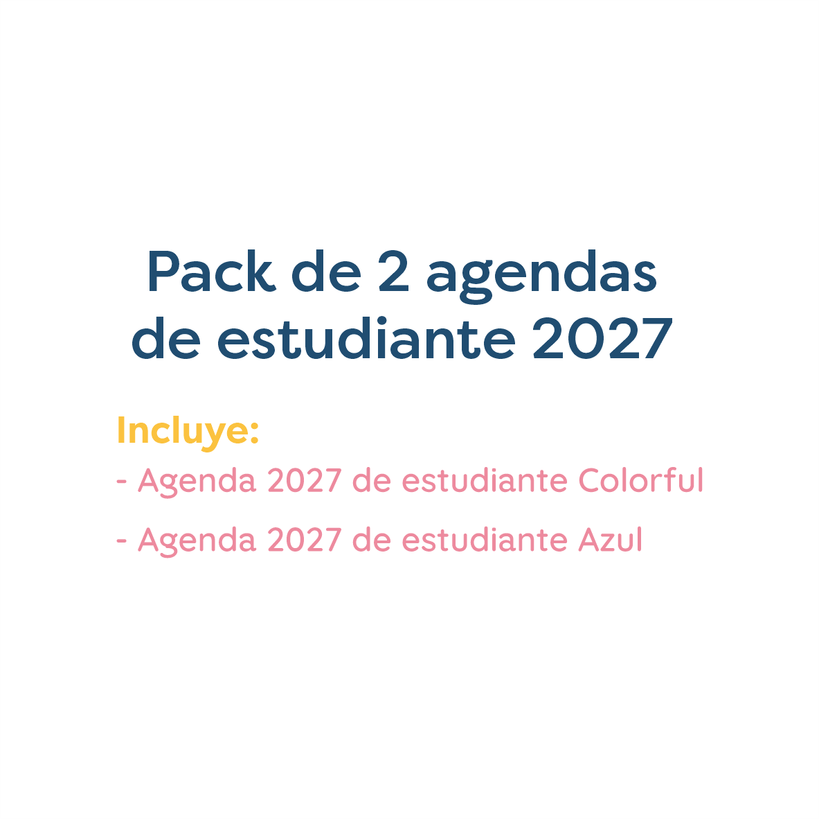 Pack Agenda 2027 de estudiante de secundaria versión Colorful + versión Azul